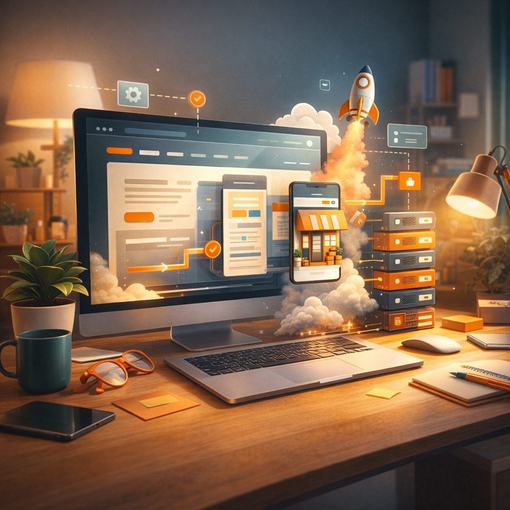 Launch and growth support illustration for a business website